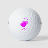 Pink Hearts Girly Golfballen (Voorkant)