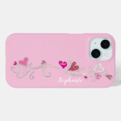 Pink Hearts Glitter Girly Girl Case-Mate iPhone Case (Achterkant (horizontaal))