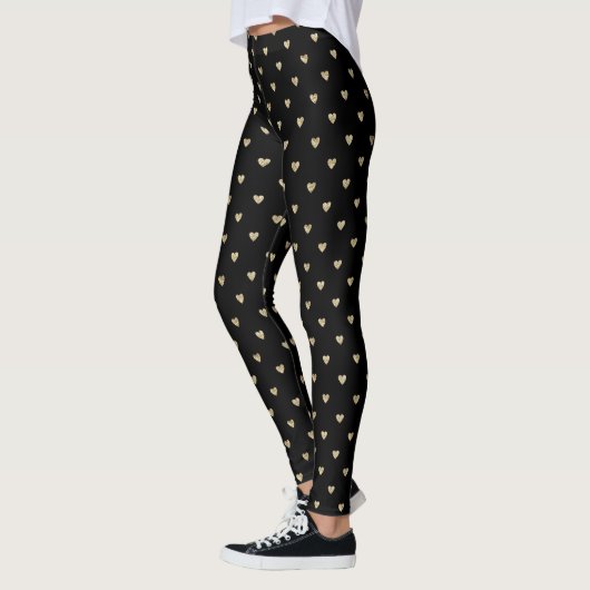 Pink Hearts Golden All-Over-Print Leggings (Links)