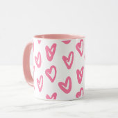 Pink Hearts grafische kunst Mok (Voorkant links)