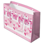 Pink Hearts Groot Cadeauzakje (Achterkant Gekanteld)