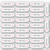Pink Hearts Happy Mail Sticker (Voorkant)