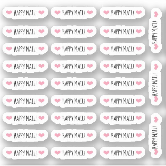 Pink Hearts Happy Mail Sticker (Voorkant)