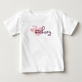 Pink Hearts Happy Moederdag | Gerafeld T-shirt