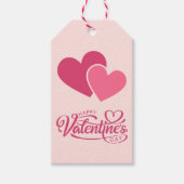 Pink Hearts Happy Valentine's Day Cadeaulabel (Voorkant)