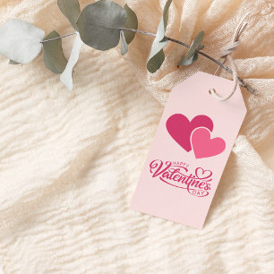 Pink Hearts Happy Valentine's Day Cadeaulabel