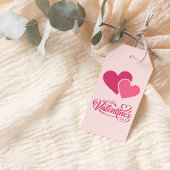 Pink Hearts Happy Valentine's Day Cadeaulabel