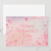 Pink Hearts Happy Valentine's Day Kaart voor haar (Voorkant / Achterkant)