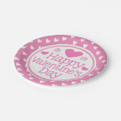 Pink Hearts Happy Valentines Day Kinder Partij Papieren Bordje (Gekanteld)