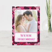 Pink Hearts Ik sms je onmiddellijk terug Foto Feestdagen Kaart (Voorkant)