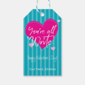 Pink Hearts Jullie zijn allemaal "schrijven" Class Cadeaulabel (Achterkant)