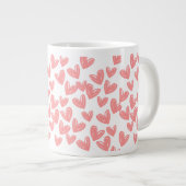 Pink Hearts Jumbo Mok (Voorkant rechts)
