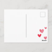 Pink Hearts Kitty Cat denkt aan je Briefkaart (Achterkant)