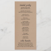 Pink Hearts Kraft Wedding Programma Programmakaart (Achterkant)