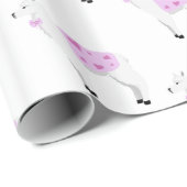 Pink Hearts Lama Wrapping Paper Cadeaupapier (Rol Hoek)