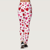 Pink Hearts Leggings - Vrouwen Mode Tights Patt (Achterkant)