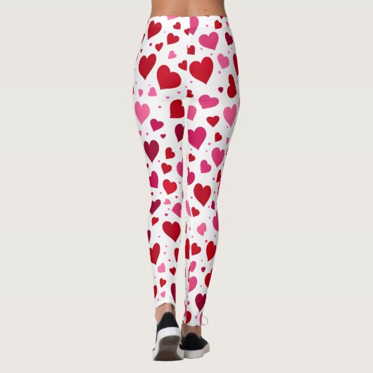 Pink Hearts Leggings - Vrouwen Mode Tights Patt (Achterkant)