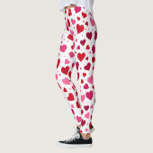 Pink Hearts Leggings - Vrouwen Mode Tights Patt (Links)