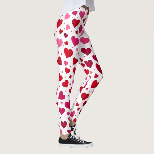 Pink Hearts Leggings - Vrouwen Mode Tights Patt (Rechts)
