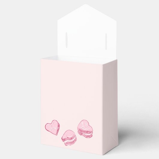 Pink Hearts Little Sweetheart Baby shower Bedankdoosjes (Geopend)