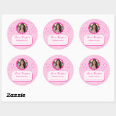 Pink Hearts Love Coupons met foto Ronde Sticker (Vel)
