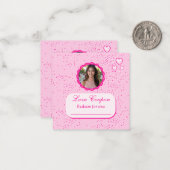 Pink Hearts Love Coupons met Foto Valentijn Notitiekaartje (Voorkant / Achterkant in situ)