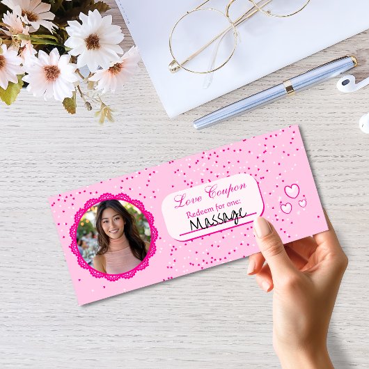 Pink Hearts Love Coupons Valentijn's Day Feestdagenkaart