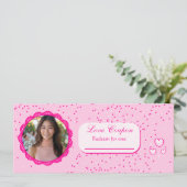 Pink Hearts Love Coupons Valentijn's Day Feestdagenkaart (Staand voorkant)