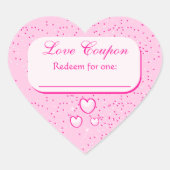 Pink Hearts Love Coupons Valentijn's Day Hart Sticker (Voorkant)