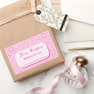 Pink Hearts Love Coupons Valentijn's Day Rechthoekige Sticker