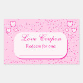 Pink Hearts Love Coupons Valentijn's Day Rechthoekige Sticker (Voorkant)