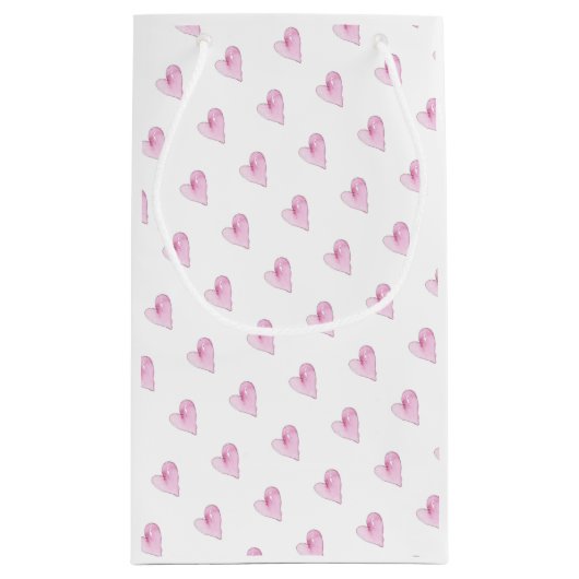 Pink Hearts Love Sweet Valentijnsdag Wedding Baby Klein Cadeauzakje (Achterkant)