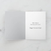 Pink Hearts Love Typography Happy Valentine's Day Kaart (Binnen)