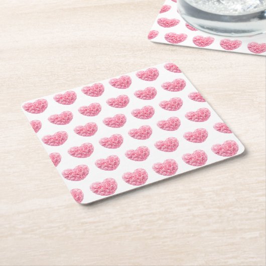 Pink Hearts Onderzetters (Schuin)