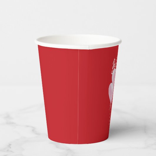 Pink Hearts Papieren Bekers (Rechts)