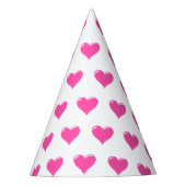 Pink Hearts Party Pet - Kies kleur Feesthoedjes (Voorkant)