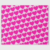 Pink hearts Pastel Pink Background Wrapping Paper Cadeaupapier (Vlak)