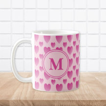 Pink Hearts Patroon Custom Monogram