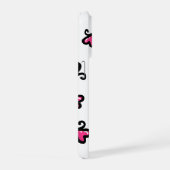 Pink Hearts Pattern – Cute Doodle Design iPhone Hoesje (Rechterkant)