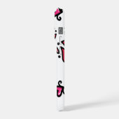 Pink Hearts Pattern – Cute Doodle Design iPhone Hoesje (Linkerkant)