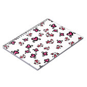 Pink Hearts Pattern – Cute Doodle Design Notitieboek (Linkerzijde)