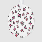 Pink Hearts Pattern – Cute Doodle Design Ornament (voorkant)