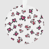 Pink Hearts Pattern – Cute Doodle Design Ornament (voorkant)