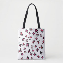 Pink Hearts Pattern – Cute Doodle Design Tote Bag
