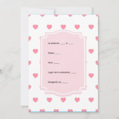 Pink Hearts Pattern Invitation Kaart (Voorkant)