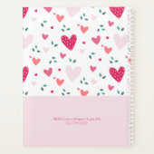 Pink Hearts Pattern Kids Academic School Planner (Achterkant)