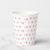 Pink Hearts Pattern Paper Cup Papieren Bekers (Rechts)