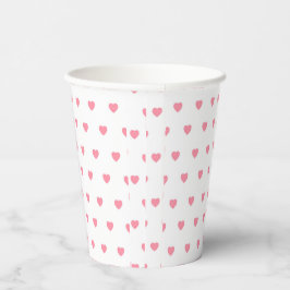Pink Hearts Pattern Paper Cup Papieren Bekers