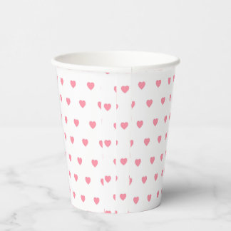 Pink Hearts Pattern Paper Cup Papieren Bekers