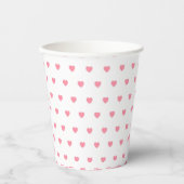 Pink Hearts Pattern Paper Cup Papieren Bekers (Voorkant)